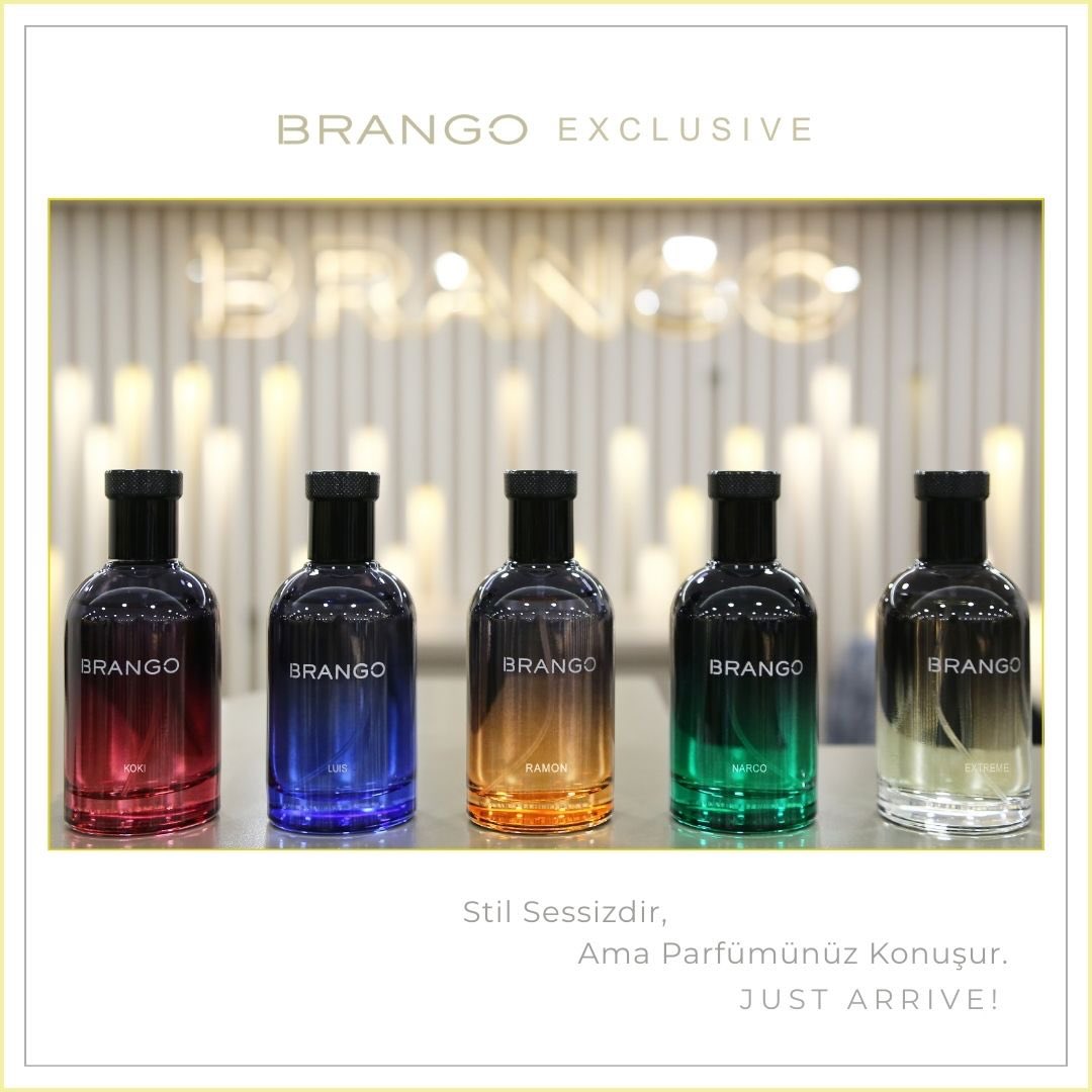 Elegant front view of the premium Brango Original Turkish Elixir luxury perfume bottle in the Luis Marine Intense edition.