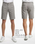 Man wearing Brango grey Tencel chino shorts made in Turkey, front and back view