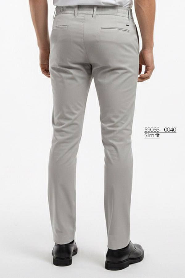  Front view of Brango Original men's official semi-casual Turkish cotton stretch pants in beige. 