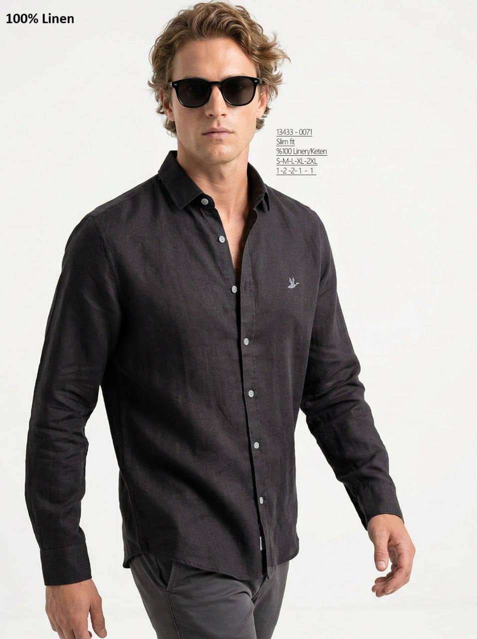 Pure Linen black shirt 