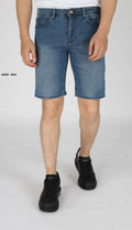 Men's slim fit medium wash stretch denim shorts 