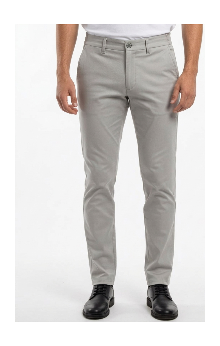  Front view of Brango Original men's official semi-casual Turkish cotton stretch pants in beige. 