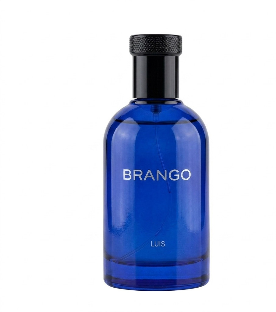  Elegant front view of the premium Brango Original Turkish Elixir luxury perfume bottle in the Luis Marine Intense edition.