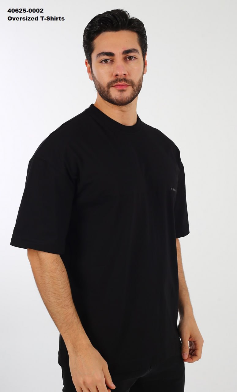 Brango oversized drop shoulder T-shirt in black — made in Turkey, style